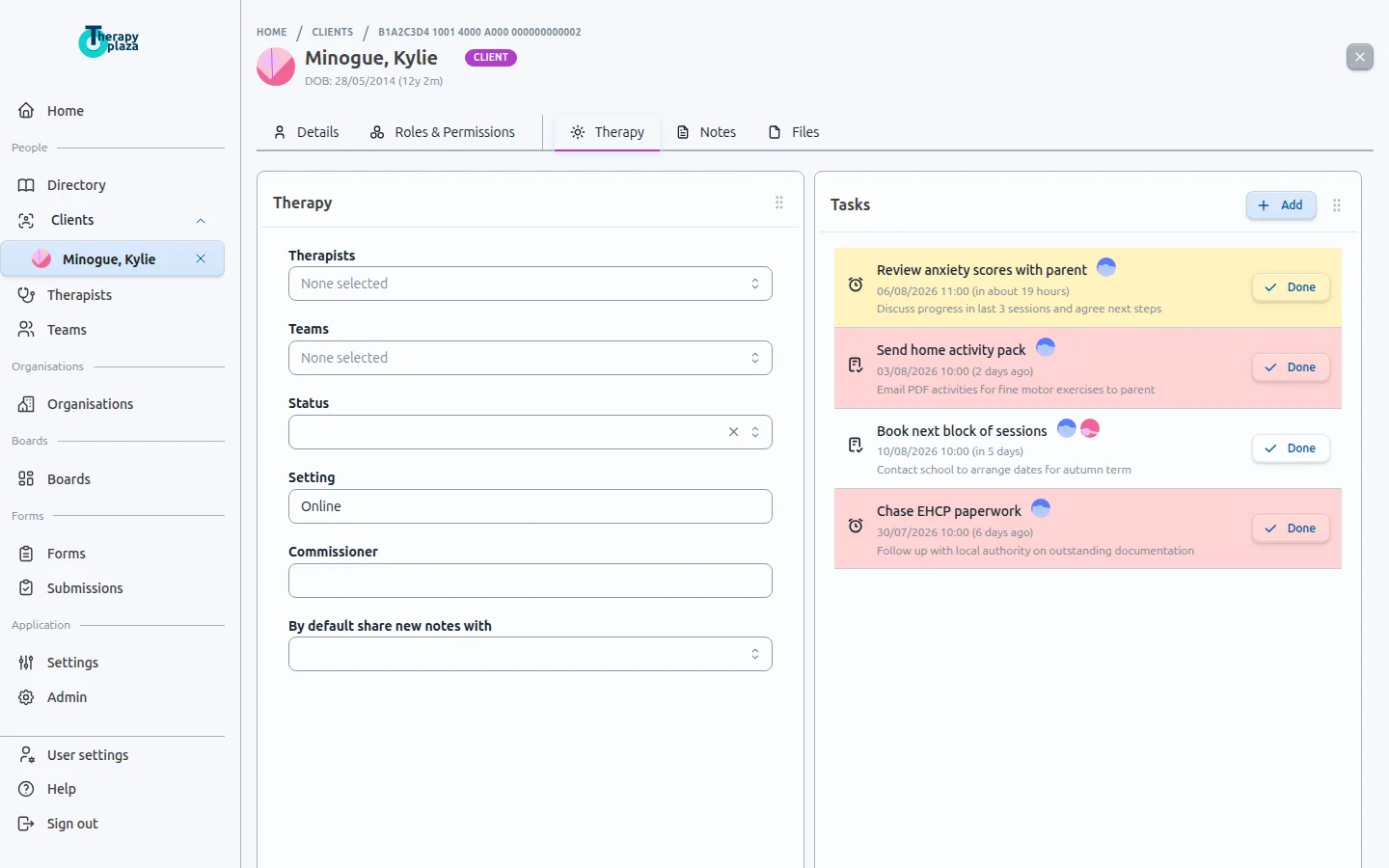 Tasks and reminders